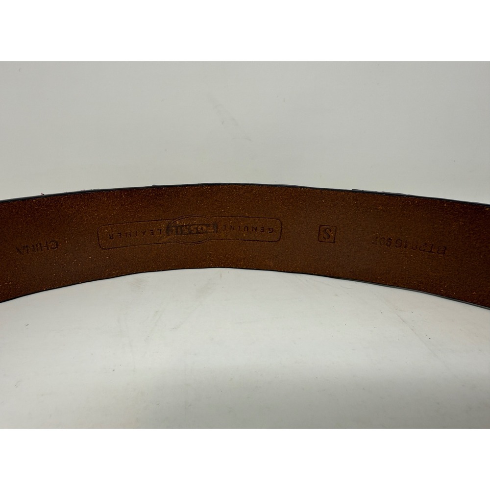 Fossil Multi Color Patchwork Leather Belt Small Boho Suede Zig Zag Stitch BT2846 - Picture 3 of 7
